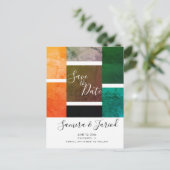 Colorblock カラフル Marble日付はがきを保存 ポストカード (スタンド正面)