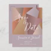 Colorblock カラフル Pink日自然付を保存 ポストカード (正面/裏面)