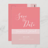 Colorblock 3トーンピンク日付を保存 ポストカード (正面/裏面)