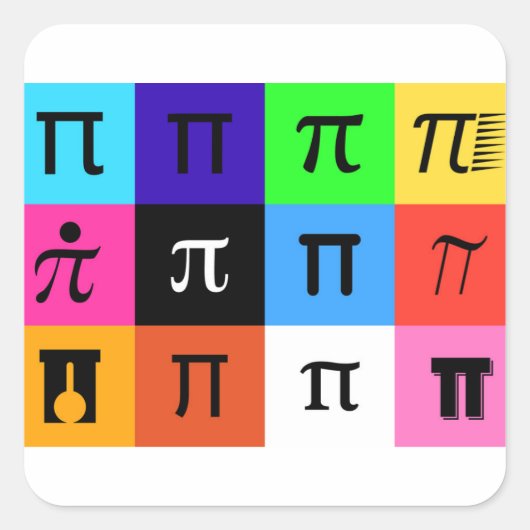 colorblock happy pi日 スクエアシール (正面)