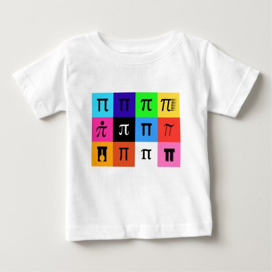 colorblock happy pi日 ベビーTシャツ (正面)