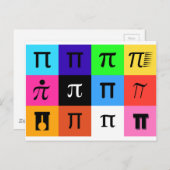 colorblock happy pi日 ポストカード (正面/裏面)