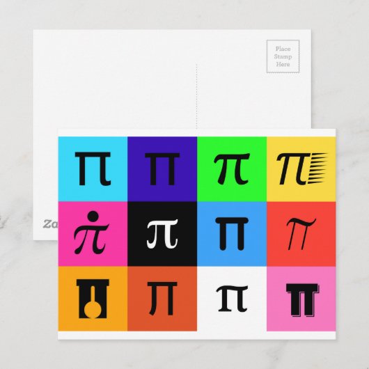 colorblock happy pi日 ポストカード (正面/裏面)