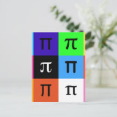 colorblock happy pi日 ポストカード (スタンド正面)