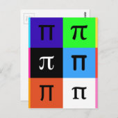 colorblock happy pi日 ポストカード (正面/裏面)