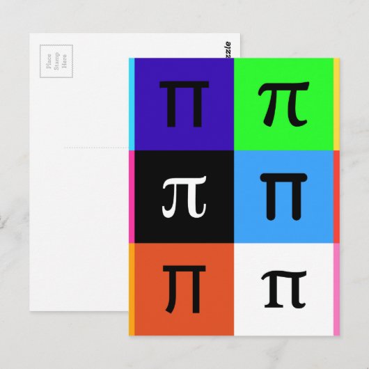 colorblock happy pi日 ポストカード (正面/裏面)