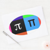 colorblock happy pi日 楕円形シール (封筒)
