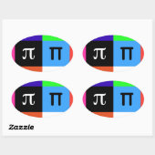 colorblock happy pi日 楕円形シール (シート)