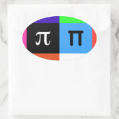 colorblock happy pi日 楕円形シール (バッグ)