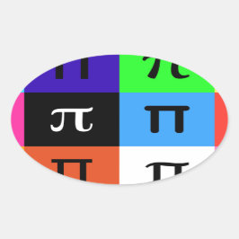colorblock happy pi日 楕円形シール