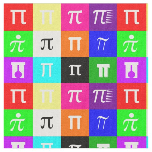 colorblock happy pi day数値幾何学 ファブリック (クローズアップ)