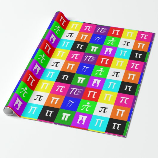 colorblock happy pi day数値幾何学 ラッピングペーパー (アンロールド)