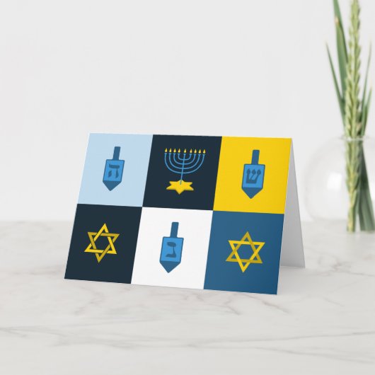 colorblock hebrew hanukkah シーズンカード (正面)