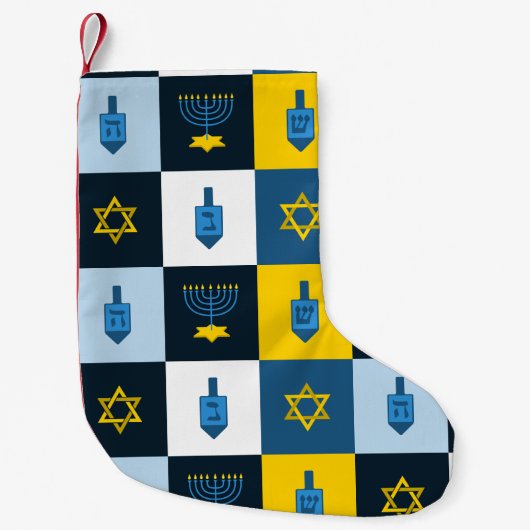 colorblock hebrew hanukkah スモールクリスマスストッキング (正面)