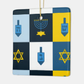 colorblock hebrew hanukkah セラミックオーナメント (左)