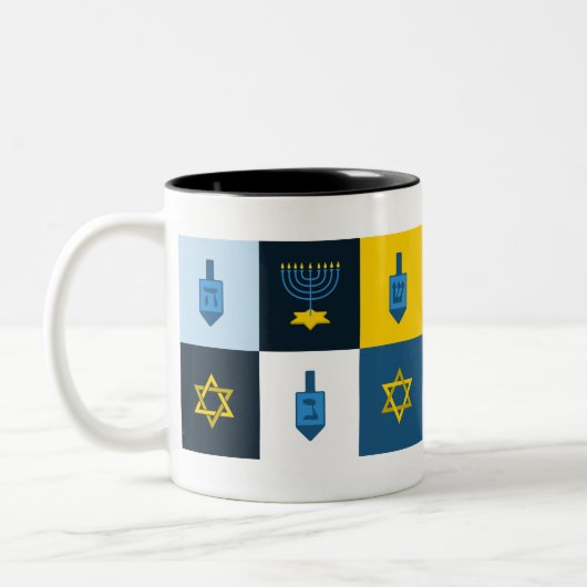 colorblock hebrew hanukkah ツートーンマグカップ (左)
