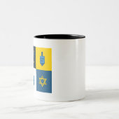 colorblock hebrew hanukkah ツートーンマグカップ (中央)