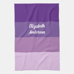 Colorblock Purple Horizontalストライプ キッチンタオル