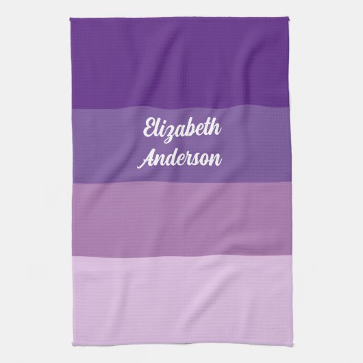Colorblock Purple Horizontalストライプ キッチンタオル (縦)
