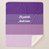 Colorblock Purple Horizontalストライプ シェルパブランケット (正面)