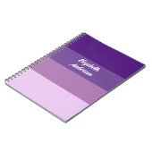 Colorblock Purple Horizontalストライプ ノートブック (左側)