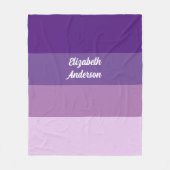 Colorblock Purple Horizontalストライプ フリースブランケット (正面)