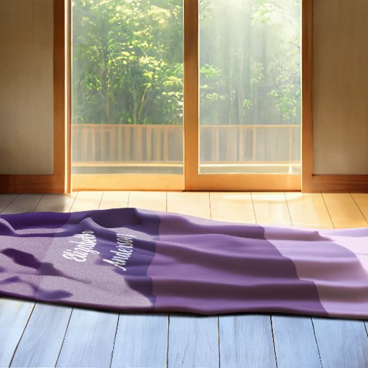 Colorblock Purple Horizontalストライプ フリースブランケット