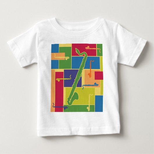 Colorblocksベビー長袖 ベビーTシャツ (正面)