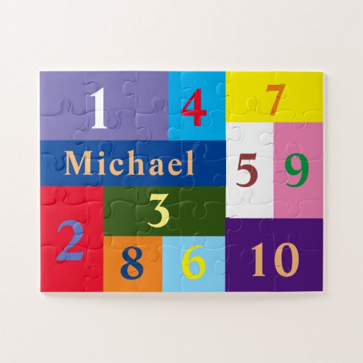ColorBlocks + Name & Numbers 11"x14"オーバーサイズPc ジグソーパズル (横)