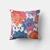 Colorburst Mandala Garden - Boho 鮮やか Gift クッション (裏面)