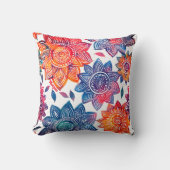 Colorburst Mandala Garden - Boho 鮮やか Gift クッション (正面)