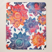 Colorburst Mandala Garden - Boho 鮮やか Gift シェルパブランケット (正面)