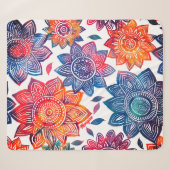 Colorburst Mandala Garden - Boho 鮮やか Gift シェルパブランケット (正面(横))