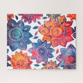 Colorburst Mandala Garden - Boho 鮮やか Gift ジグソーパズル (横)