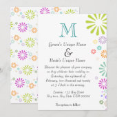 Colorburst Monogram結婚の 招待状 (正面/裏面)
