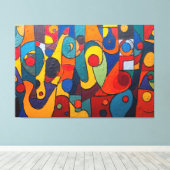 Colorcube 1カラフル Cubismキャンバス印刷 キャンバスプリント (インサイチュ (ウッドフロア))