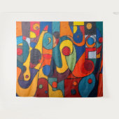 Colorcube 1キュビズムカラフルタペストリー タペストリー (正面(横))