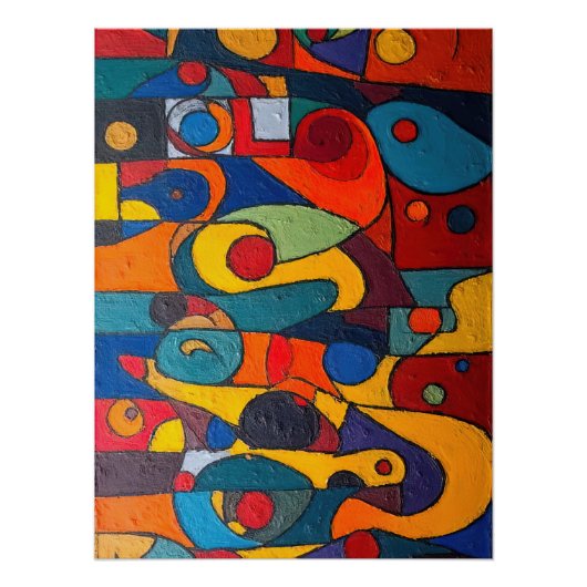 Colorcube 1キュービズムカラフルポスター ポスター (正面)