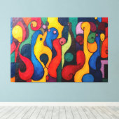 Colorcube 2カラフル Cubismキャンバス印刷 キャンバスプリント (インサイチュ (ウッドフロア))