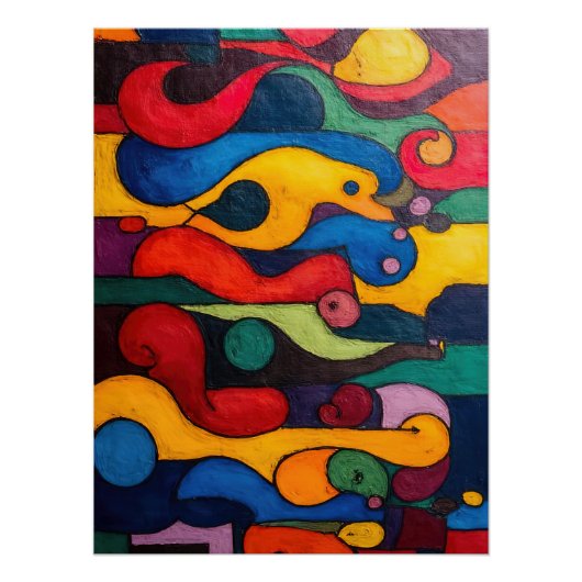 Colorcube 2カラフル Cubismポスター ポスター (正面)