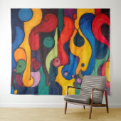 Colorcube 2キュビズムカラフルタペストリー タペストリー (インサイチュ(横))