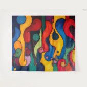 Colorcube 2キュビズムカラフルタペストリー タペストリー (正面(横))