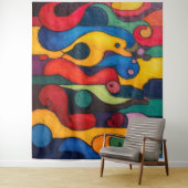 Colorcube 2キュビズムカラフルタペストリー タペストリー (インサイチュ)