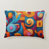 Colorcube 4キュービズムカラフルアクセント枕 アクセントクッション (裏面)