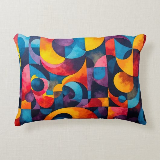 Colorcube 6キュービズムカラフルアクセント枕 アクセントクッション (正面)