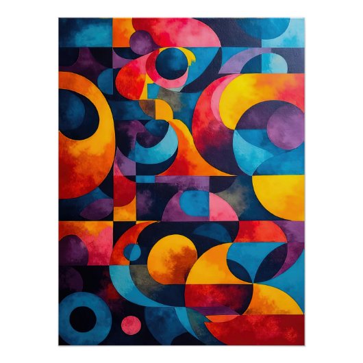 Colorcube 6キュービズムカラフルポスター ポスター (正面)