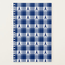 Colorectal Cancer Awareness Plaid Planner, Blue プランナー手帳