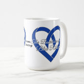 Colorectal Cancer Backbone Heart Blue Awareness  コーヒーマグカップ (正面右)