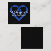 Colorectal Cancer Backbone Heart Blue Awareness スクエア名刺 (正面/裏面)