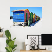 Colored Beach Huts ポスター (ホームオフィス)